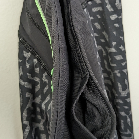 Lululemon Run Inspire Crop II Block it Pocket Leggings Black Grey Size 4 - Picture 7 of 13